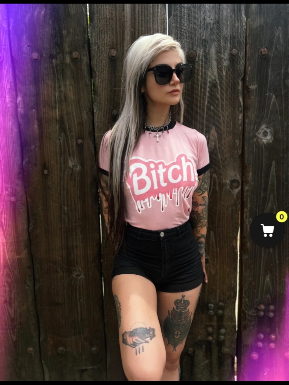 Vera's Eye Candy Barbie B*Tch Ringer Tee